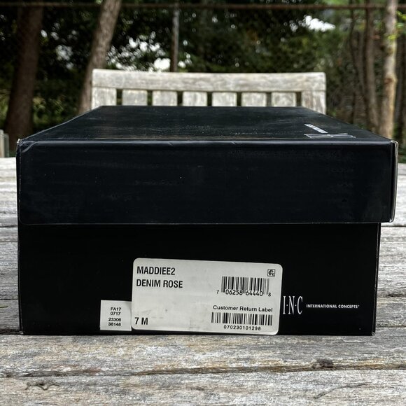 🌹Anna Sui x INC "Maddiee" Denim Rose Clogs Mules Heels - Size 7M - Picture 14 of 15